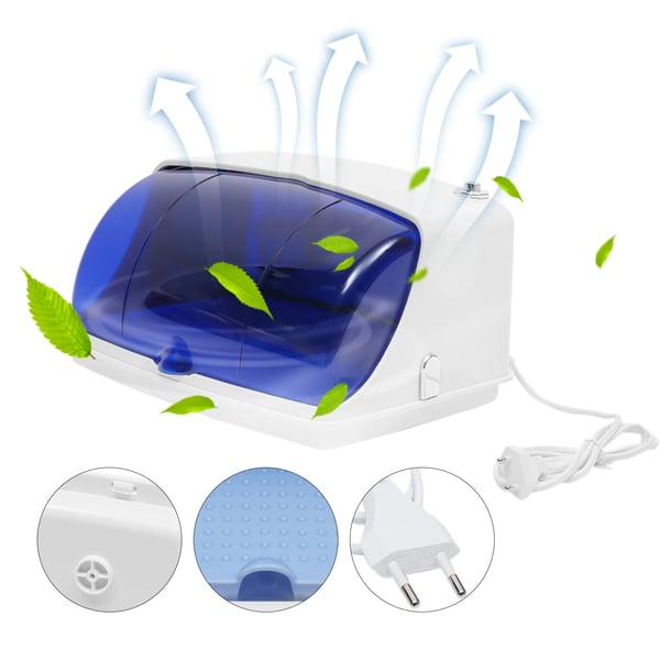 UV-sterilisator - UV-lampe med bakke - 5 W - EU-stik - Til salon, spa, neglesalon - Hvid