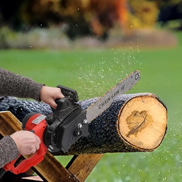 Sähköketjusaha, 16" 2000 W, automaattinen ketjunvoitelu, 800 r/min, kevyt ja kannettava, punainen