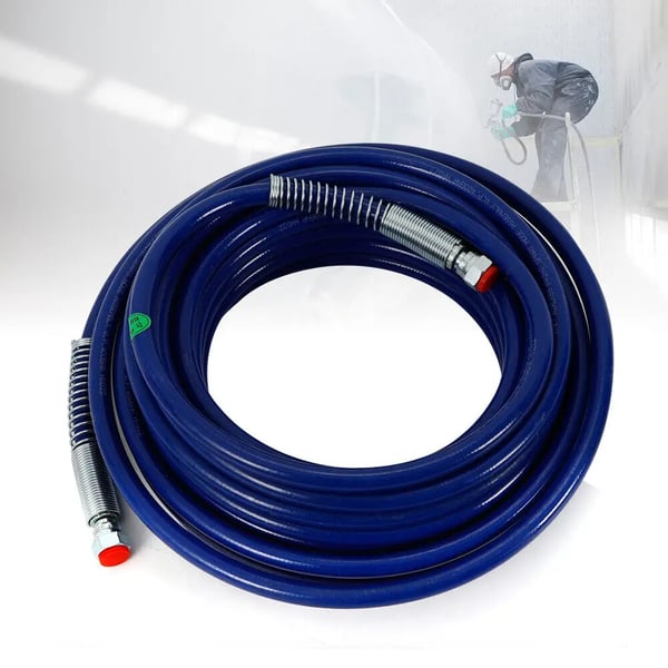 Airless malersprøjteslange - Højtryksslange - 15 m - 228 bar arbejdstryk - 4500 bar sprængtryk - Stålwireforstærket - Blå