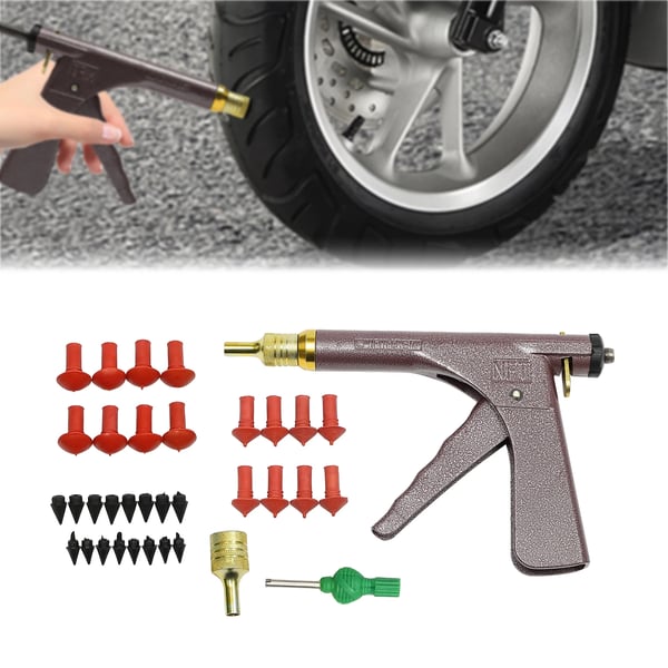 Tubeless-renkaiden korjaussarja - Tulppauspistooli - Auto/moottoripyörä/skootteri - Sienitulppa - Rauta - 23×15 cm - Ruskea