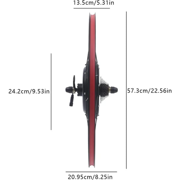 Elcykel baghjul, 26" navmotor konverteringssæt, 48V 1500W, LCD-display, sort