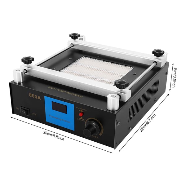 IR forvarmningsstation til lodning - 853A - 450W - 220–240V EU-stik - BGA rework - PCB-forvarmning - Blå