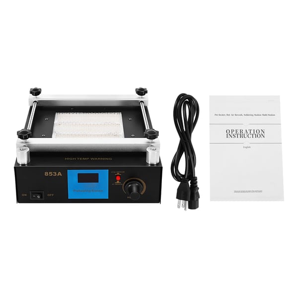 IR forvarmningsstation til lodning - 853A - 450W - 220–240V EU-stik - BGA rework - PCB-forvarmning - Blå