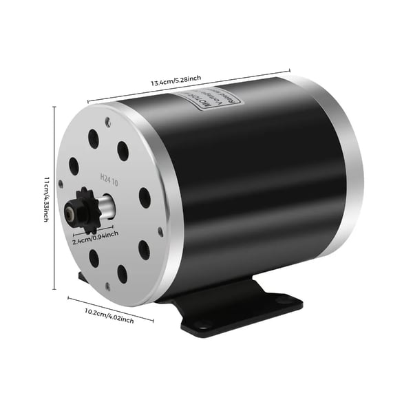 Elscooter/elcykel, børstemotor-sæt med gearmotor, 800W 36V DC, hastighedscontroller og gashåndtag, sort