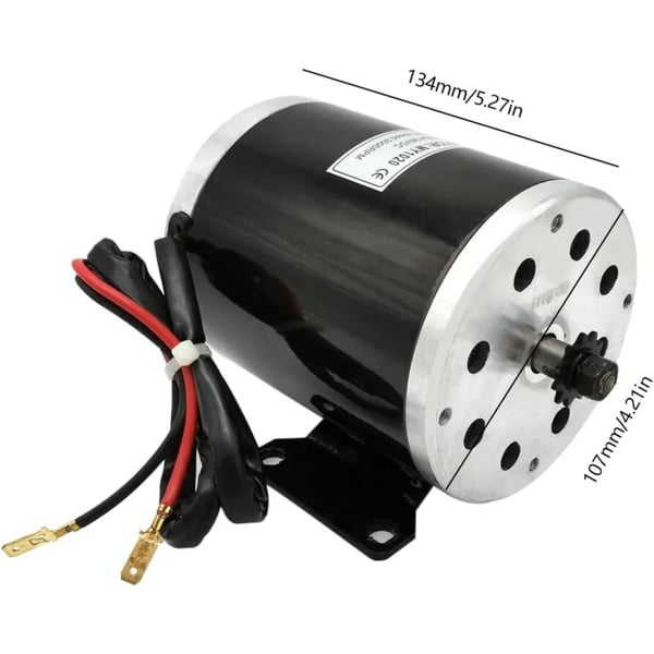 Elmotor-sæt, 36 V DC 800 W børstemotor, med controller og pedal, til gokarts, scootere og elcykler, sort