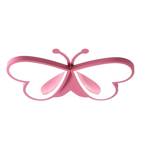 YIYIBYUS, sommerfugleformet LED-loftlampe, dæmpbar, til pigeværelse, rosa