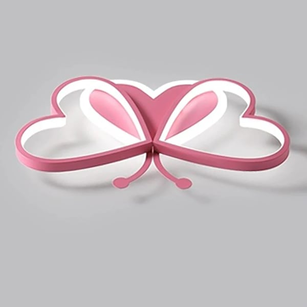 YIYIBYUS, sommerfugleformet LED-loftlampe, dæmpbar, til pigeværelse, rosa