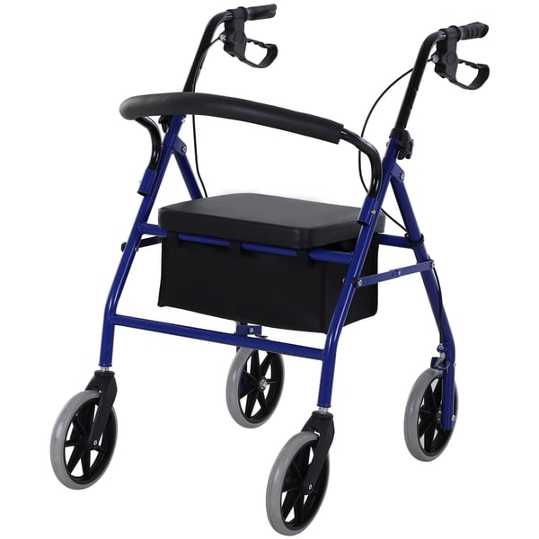 Rollator/gåstol för vuxna - Gånghjälpmedel - Justerbar sits - Fällbart fotstöd - Hopfällbar - Under 12 kg