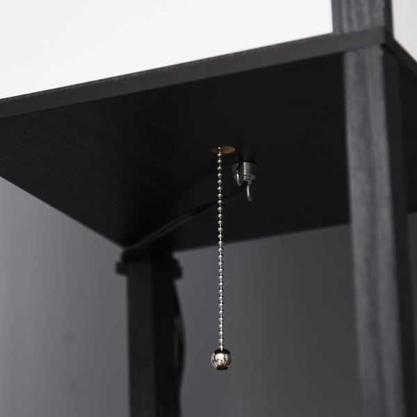 Trägolvlampa med hylla - Golvlampa - 26x26x156 cm - Modern stil - AC - Fristående - Svart