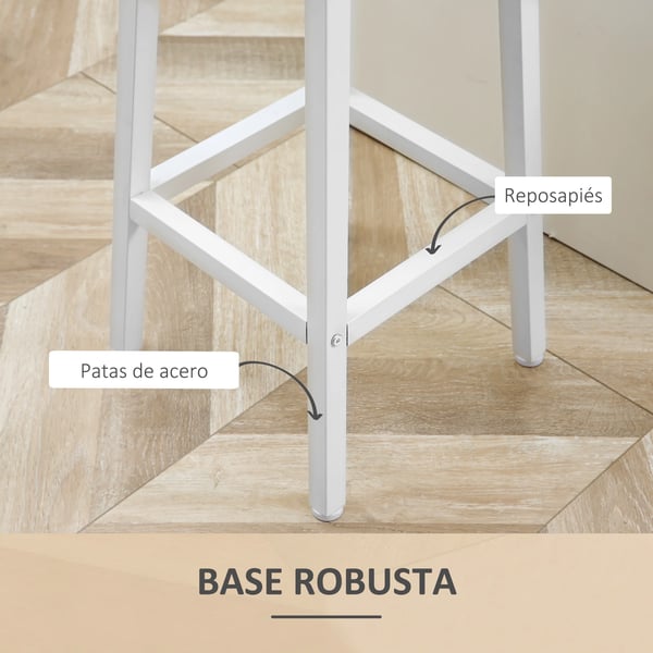 Set med 2 höga barstolar - Köksstolar - Stålben - 32,5x32,5x65 cm - Montering krävs