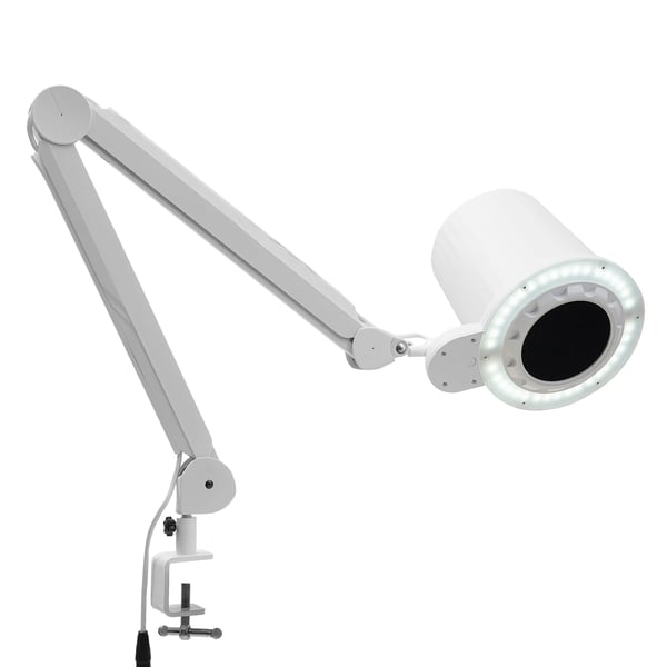 Kynsipölynimuri - Pöytämalli - Teho 55 W - LED 4000 lm, 3 sävyä 3000–6000K - Imu 8 m/s - Nopeus 0–4300 rpm, 10 asetusta - EU-pistoke - Valkoinen