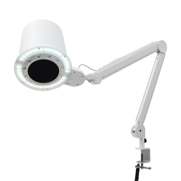 Kynsipölynimuri - Pöytämalli - Teho 55 W - LED 4000 lm, 3 sävyä 3000–6000K - Imu 8 m/s - Nopeus 0–4300 rpm, 10 asetusta - EU-pistoke - Valkoinen