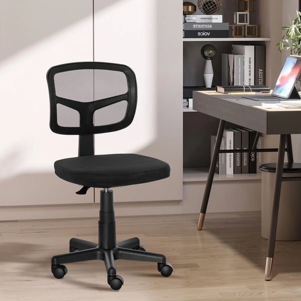 Kontorsstol - Skrivbordsstol - Ergonomisk - Snurrbar - Höjdjusterbar - 43×48×89,5 cm - Svart