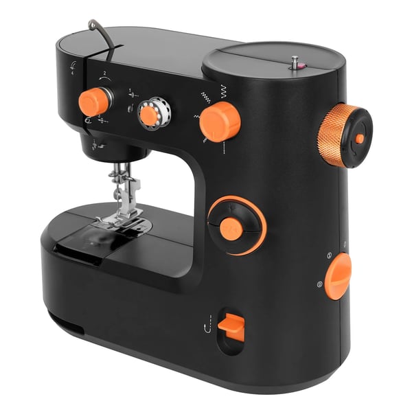 Mini ompelukone - Kotitalousompelukone FHSM-398 - Lukko-ommel - 2 nopeutta 330/290 pistoa/min - 100–240V, DC 6V 1A - Kannettava - Musta
