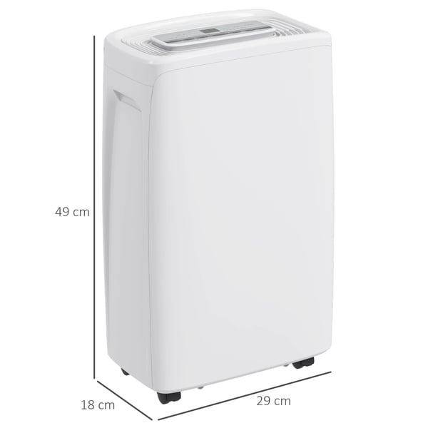 Luftavfuktare - Avfuktare - 12 l/dygn - 4 lägen - 2 hastigheter - 29×18×49 cm - Vit