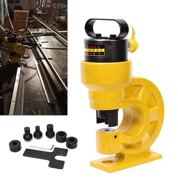 Hydraulisk stansmaskine - Hulstanse til metal - Til kobber og vinkeljern - Huldiameter 0,95–1,91 cm
