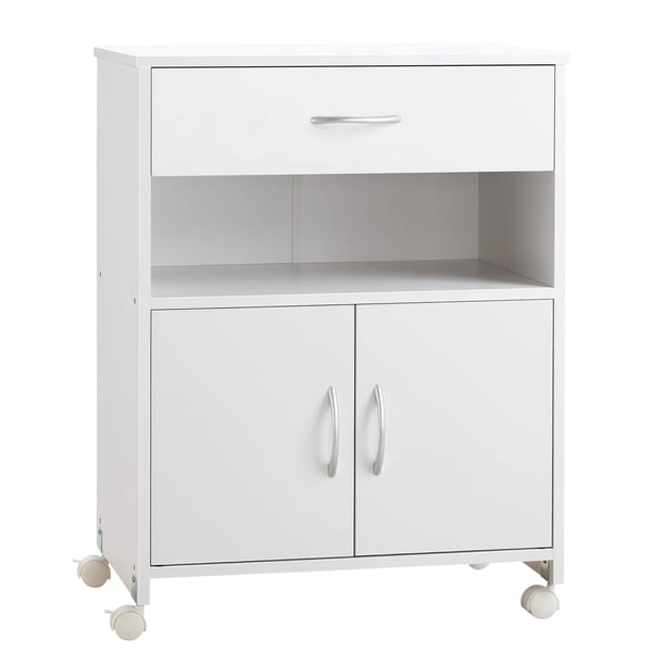 Skrivarskåp - Skrivarvagn - Hjul - Låda - 2 dörrar - Hylla - 60×39×80 cm