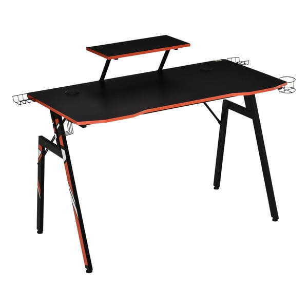 Gaming Skrivbord - Datorskrivbord - Rektangulär - Kopphållare - Bildskärmsställ - Hörlurshållare - Montering Krävs