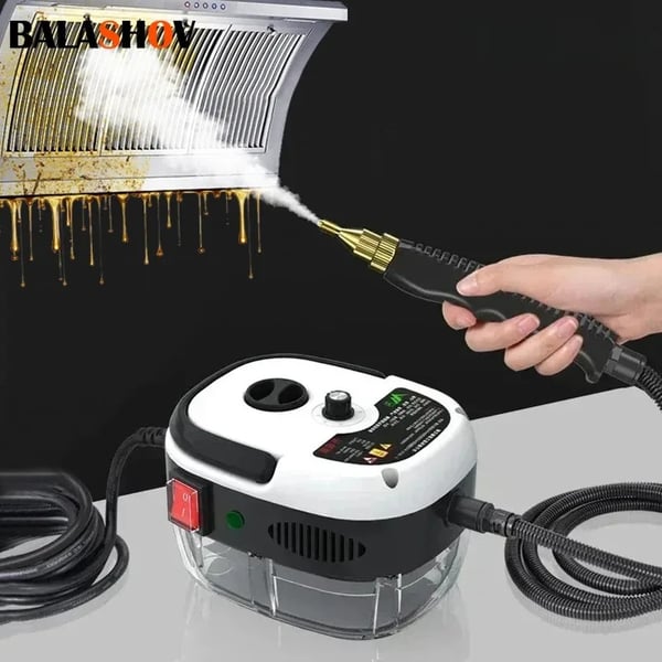 Kannettava höyrypuhdistin - Käsikäyttöinen - 2500W - 220V EU-pistoke - 5 tasoa - >30 min höyryä - 900+ ml säiliö - Korkeapaine - Valkoinen