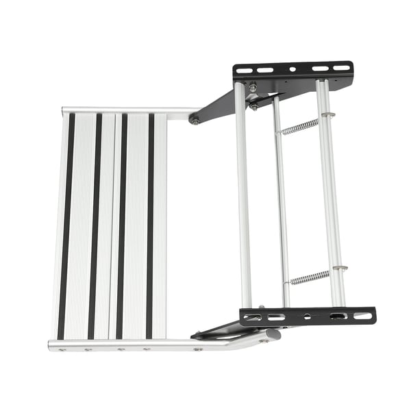 Autocamper/Campingvogn Trin - Manuel Enkelttrin - Aluminium - Foldbar - 150 kg Belastning - Trin 50,9×23,5 cm - Korrosionsbestandig - Sølv