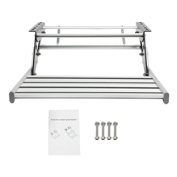 Autocamper/Campingvogn Trin - Manuel Enkelttrin - Aluminium - Foldbar - 150 kg Belastning - Trin 50,9×23,5 cm - Korrosionsbestandig - Sølv