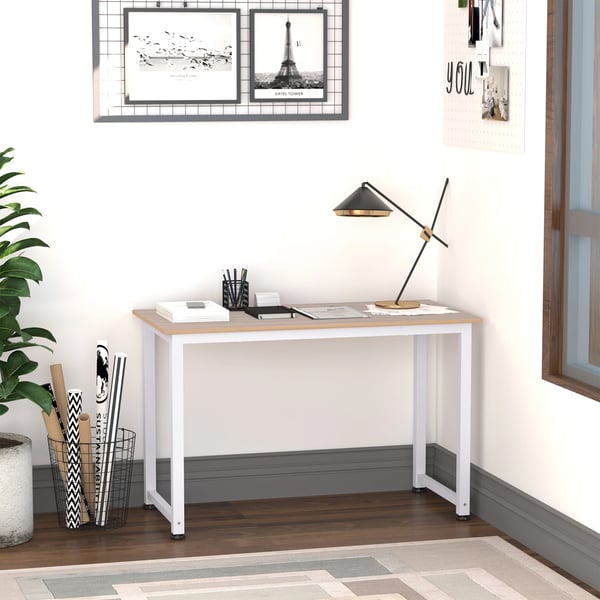 Konsolbord - Vardagsrumsmöbel - Justerbara fötter - 120×60×76 cm - Maxbelastning 100 kg - Metallram - Montering krävs - Ek