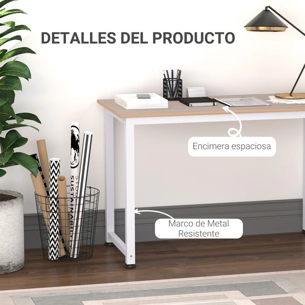 Konsolbord - Vardagsrumsmöbel - Justerbara fötter - 120×60×76 cm - Maxbelastning 100 kg - Metallram - Montering krävs - Ek