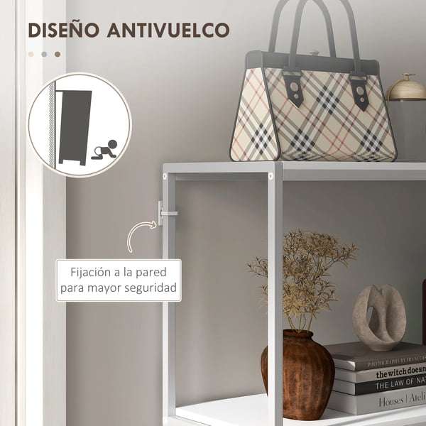 Konsolbord - Hallbord - Öppen Hylla - Mått 100×30×87 cm - Montering Krävs - Vit