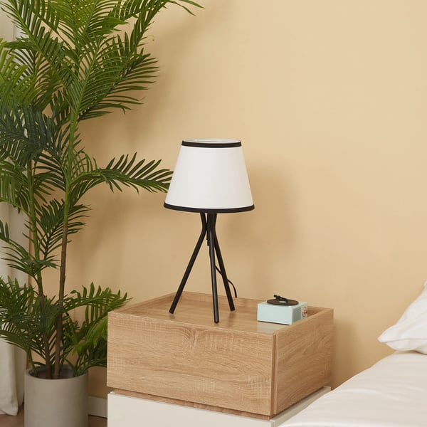 Bordslampa - Tripod - Metallstativ - Tygskärm - E27-sockel - 40 W - Nätström - 60–249 lm