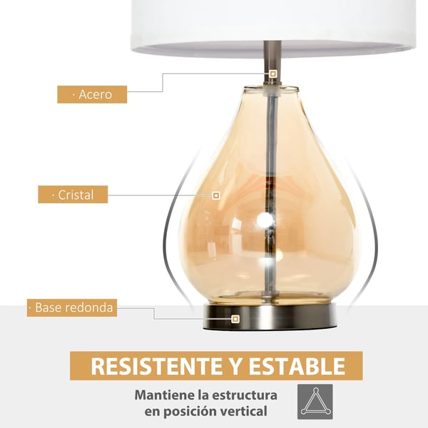 2-pack Bordslampor - Bordslampa - E27 Max 40 W - Linneskärm - Ø30 × 56 cm - 60–249 lm - Nätdrift - Vit