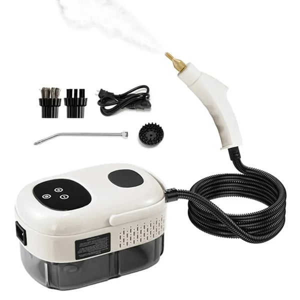 Höyrypuhdistin - Käsikäyttöinen - 2500 W - 1100 ml Säiliö - Korkeapainehöyry - 220 V EU-pistoke - 5+ Lämpötila-asetusta - Valkoinen