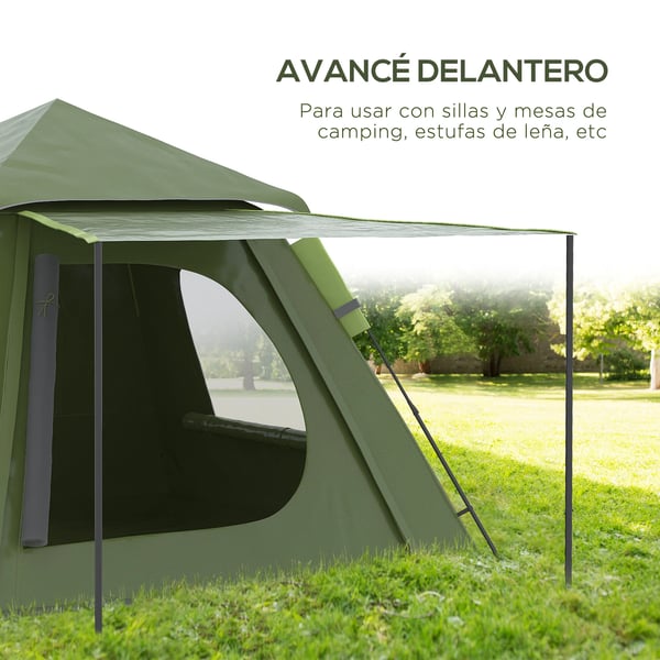 Pop-up tält - 1–2 personer - Mått 210×210×150 cm - Vattentäthet 2000–3000 mm - Taffeta 210T & glasfiber - Ett sovrum - Grön/Svart