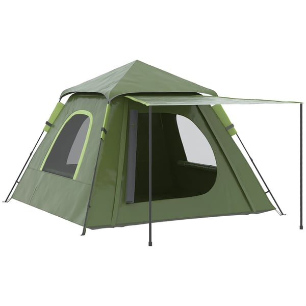 Pop-up tält - 1–2 personer - Mått 210×210×150 cm - Vattentäthet 2000–3000 mm - Taffeta 210T & glasfiber - Ett sovrum - Grön/Svart