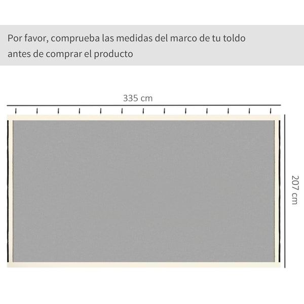 Sidoväggar för paviljong - Set med 4 myggnät - 335 x 207 cm - För trädgårdstält - Svart