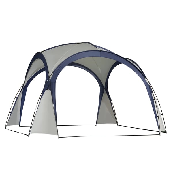 Paviljongtak - 3,5 x 3,5 m - Polyester/bomull - Med krokar och bärväska - Blå