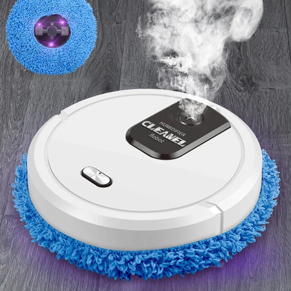 Robotstøvsuger - Automatisk gulvrengøring - Vådmopning og spray - USB-opladning - 1500 mAh, op til 30 min - Til kæledyrshår - 25×25×6,5 cm