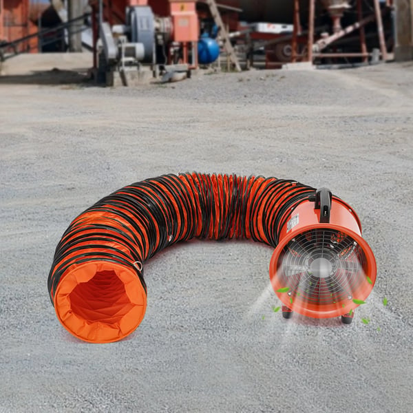 Ilmapuhallin 320W, vapaasti seisova, 2800/3300 rpm, puhdas kuparimoottori, 220V 50–60Hz, 10 m PVC-kanavaletku, oranssi