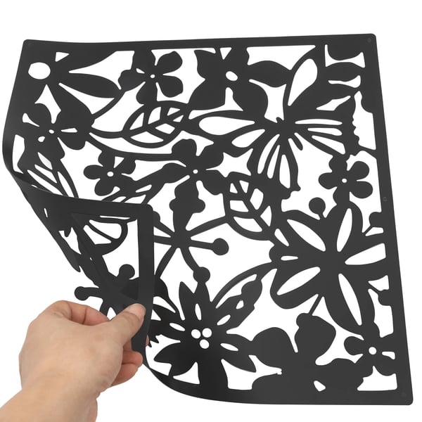 12 kpl roikkuvat aukkokuvioidut seinäpaneelit/tilanjakajat, ABS, 60×32 cm, musta, tee-se-itse sisustus makuuhuoneeseen/olohuoneeseen