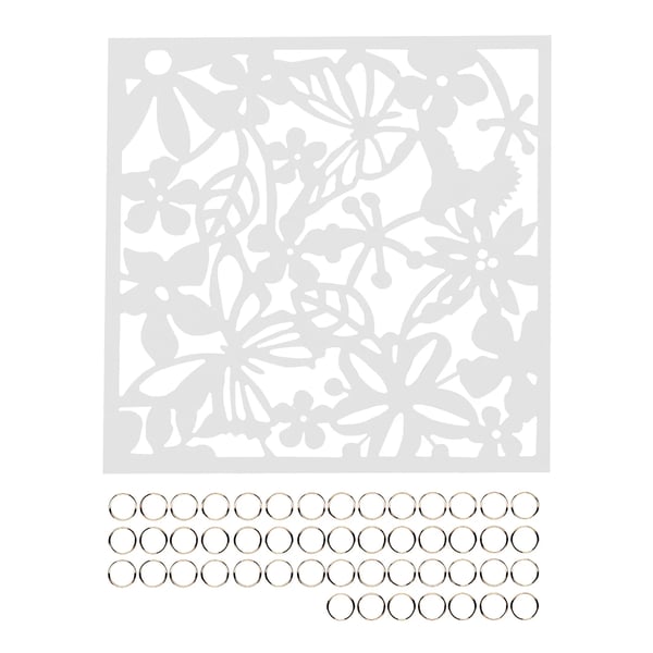 12 kpl ripustettavia taitettavia aukkokuvioituja paneeleja, ABS, valkoinen, 60×32 cm, väliseinä & DIY-seinäkoriste makuu-/olohuoneeseen