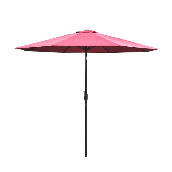 Trädgårdsparasoll/Parasoll - Ø295x250 cm - Vev - Lutningsbar - Vinröd