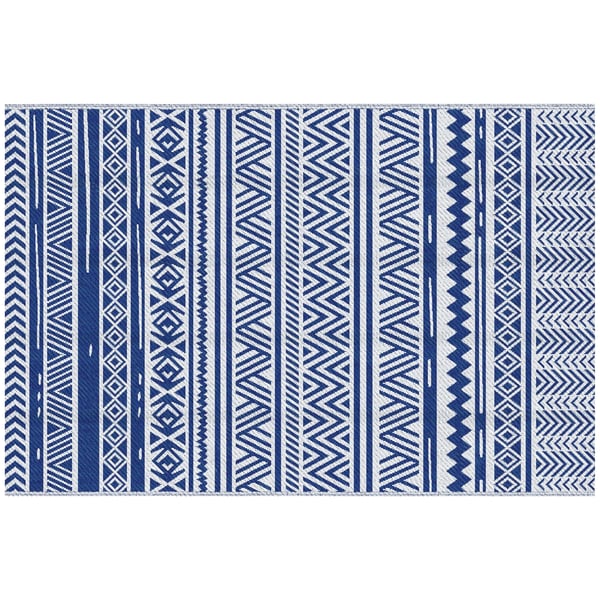 Utematta - Utomhusmatta - 182x274 cm - Polypropen 310 g/m² - Modern stil - Mörkblå/Vit