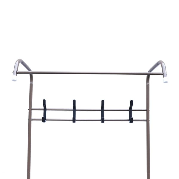 Fritstående Stumtjener - Tøjstativ - Metal - 4 Kroge - Moderne Stil - Højde 165 cm - 67x30 cm - Brun
