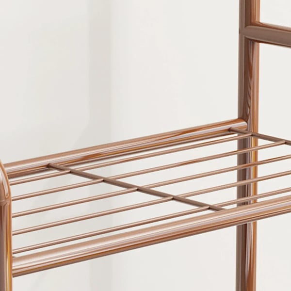 Fritstående Stumtjener - Tøjstativ - Metal - 4 Kroge - Moderne Stil - Højde 165 cm - 67x30 cm - Brun