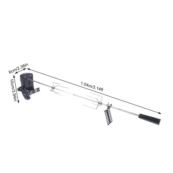 Elektriskt BBQ-rotisseri-kit, batteridrivet, grått, 120 cm spett för utomhusgrillning