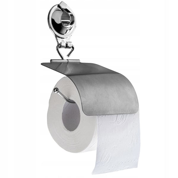 Toiletpapirholder/Toiletrulleholder - Sugekopmontering - Borfri - Vægmontering - Sølv