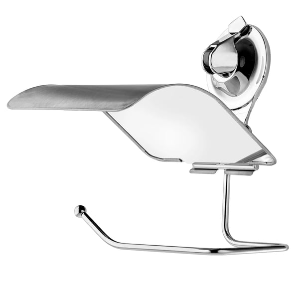 Toiletpapirholder/Toiletrulleholder - Sugekopmontering - Borfri - Vægmontering - Sølv