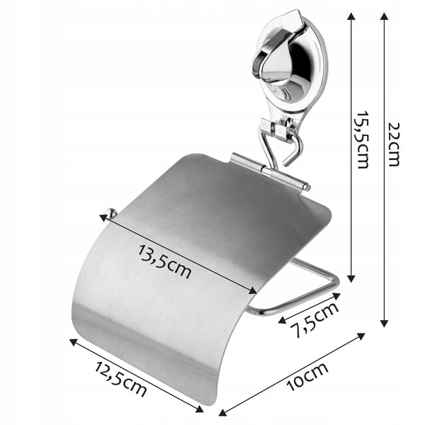 Toiletpapirholder/Toiletrulleholder - Sugekopmontering - Borfri - Vægmontering - Sølv