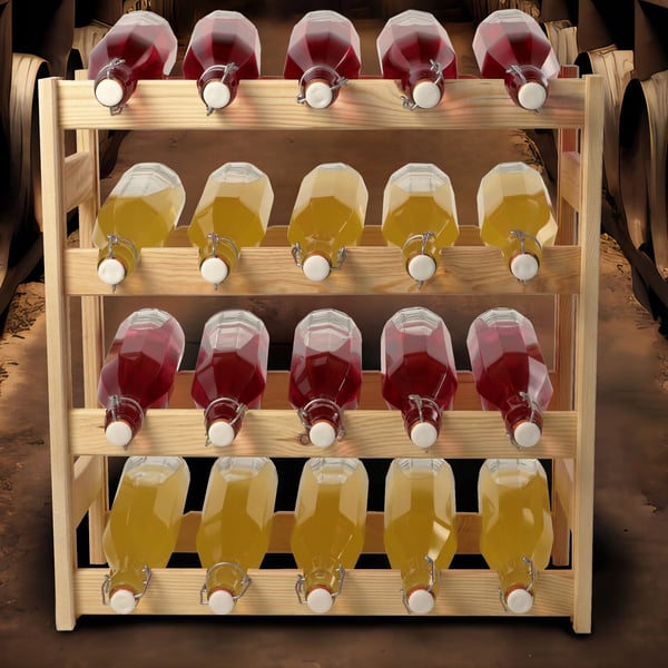 Vinstativ - Vinreol i træ - Stabelbar - 20 flasker - Til vin og spiritus