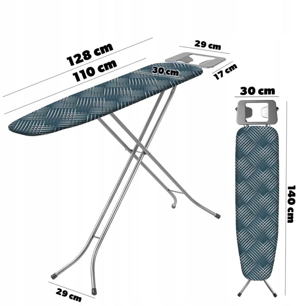 Strygebræt - Standard - Stort 110×30 cm - Sammenklappeligt - Holder til strygejern