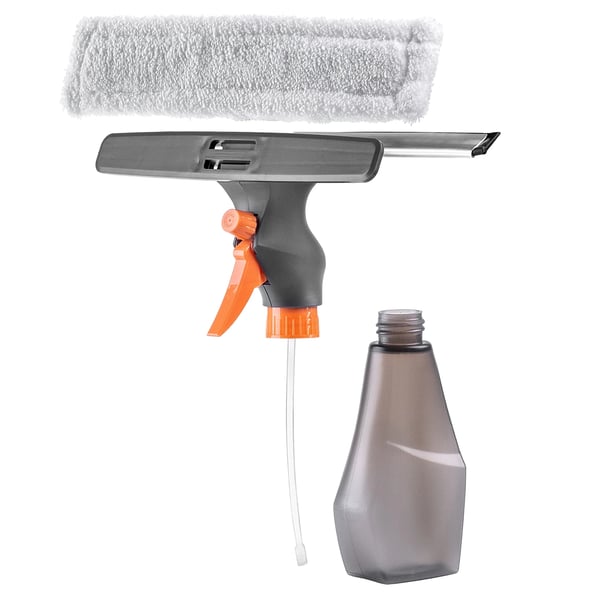 Vinduesvasker - Spraymoppe - Mikrofiberklud - Indbygget spray - Genopfyldelig beholder - Til vinduer og spejle - Stribefri rengøring